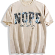 Nope Not Today Mothers Day 90s vintage washed oversized T-shirt in Beige