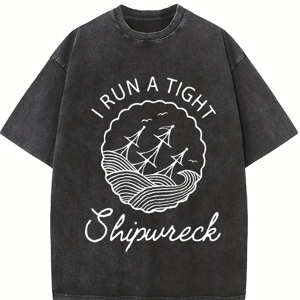 Short-sleeve Pure Vintage Washed T-Shirt in Black