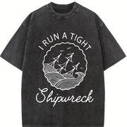 Short-sleeve Pure Vintage Washed T-Shirt in Black