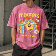 It Burns When I Pee Vintage Washed T-Shirt in Red