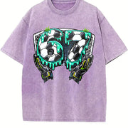 67 Soccer Vintage Washed T-Shirt in Purple