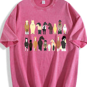 Animal Horse Herd 1pc Vintage Washed T-Shirt in Red