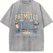 Promoted to Dad Rookie Season Vintage Washed T-Shirt in Gray