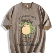 If I Shenan Once I'll Shenanigan vintage washed oversized T-shirt in Brown