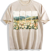 Let Kindness Bloom Vintage Washed T-Shirt in Beige