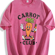 Carrot Club Toddler Cute Veggie Baby Easter Baby Shower Vintage Washed T-Shirt in Red