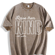 Raise Them Feral Mom Vintage Washed T-Shirt in Brown