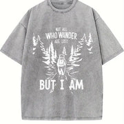 Retro Humor 90s Vintage Washed T-Shirt in Gray