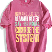 Demand Justice Renee Nicole Good Anti Ice Vintage Washed T-Shirt in Red