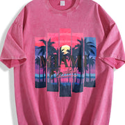 Distressed Stylish Vintage Washed T-Shirt in Red