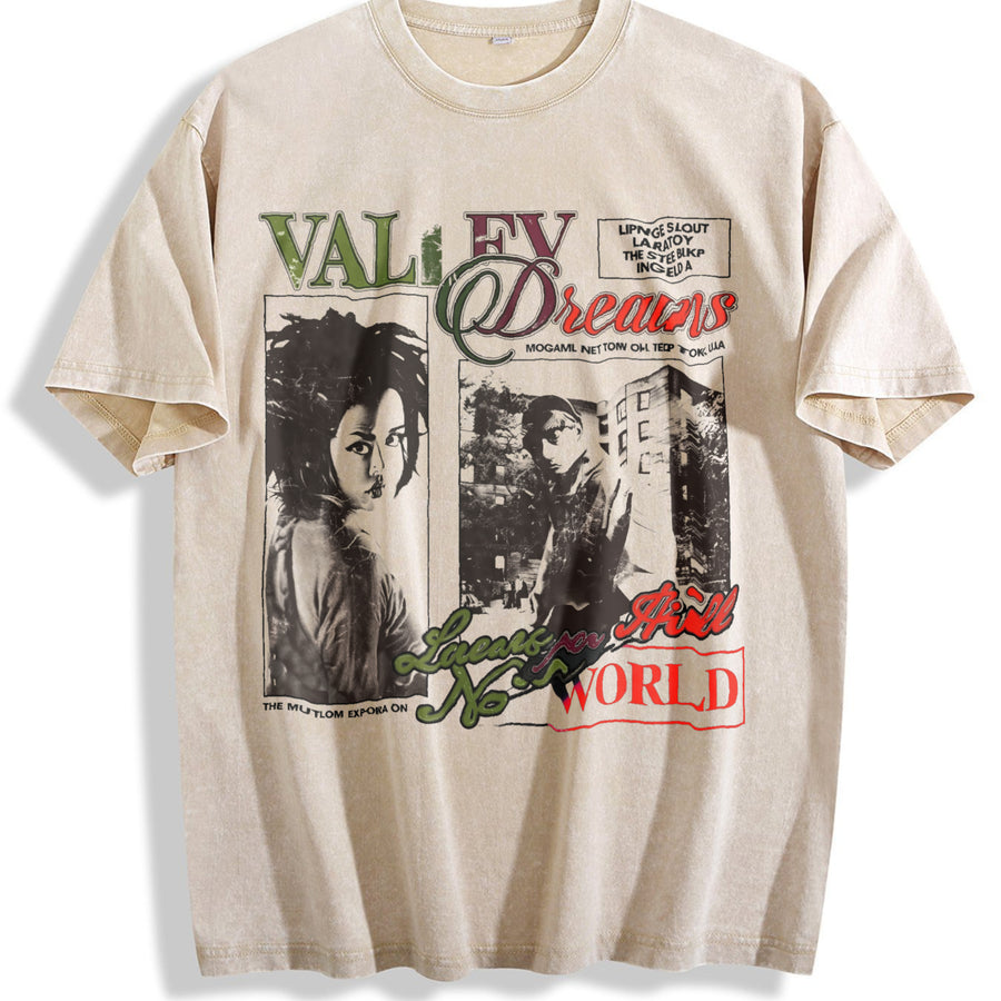 If I Ruled the World Vintage Washed T-Shirt in Beige