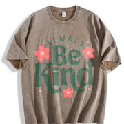 Kindness Be Kind Vintage Washed T-Shirt in Brown