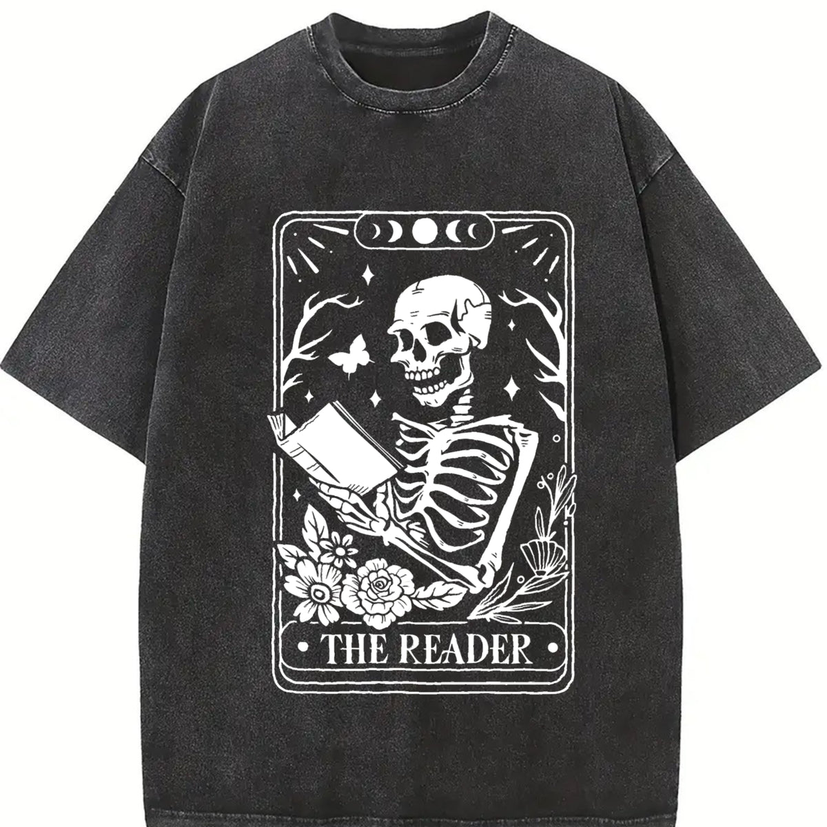 The Reader Tarot Card Vintage Washed T-Shirt in Black