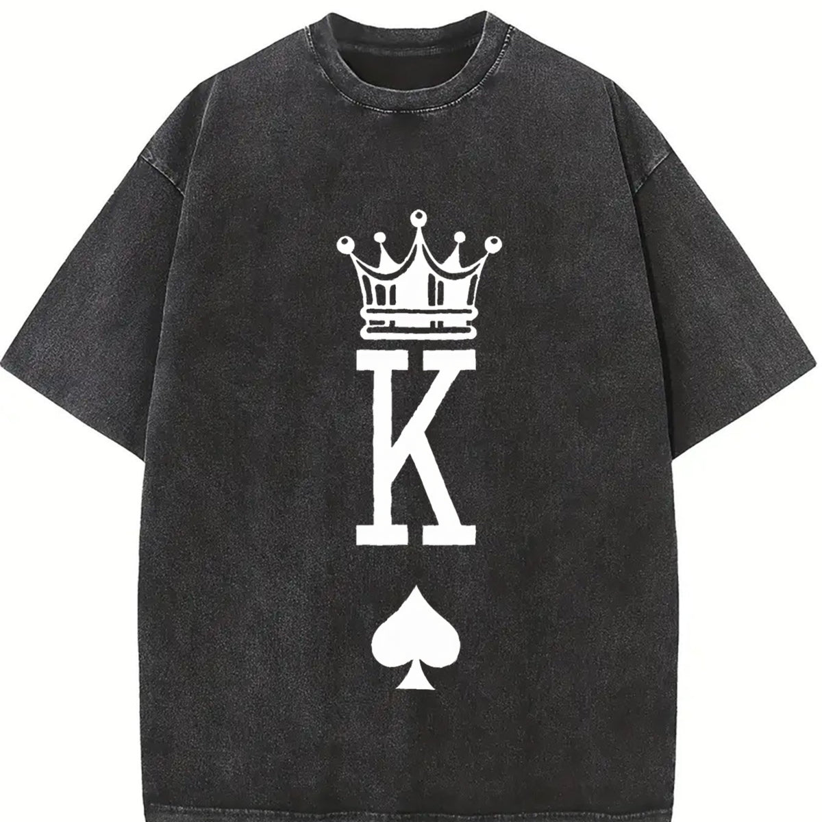 1 Pcs Heavy Adorable Vintage Washed T-Shirt in Black