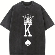 1 Pcs Heavy Adorable Vintage Washed T-Shirt in Black