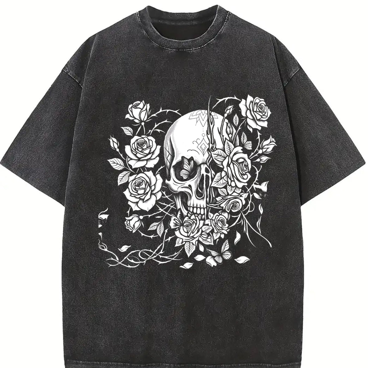 Grunge Urban Explorer Statement for the Coastal Vintage Washed T-Shirt in Black