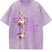 For the Coastal Granddaughter & Urban Explorer: Purple Vintage Washed T-Shirt in Purple