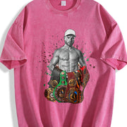 Alvarez Undisputed Champion Mexico Goat Boxing Style vintage washed oversized T-shirt in Red