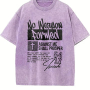 Retro 230 Christian Distressed for Youth Festive Vintage Washed T-Shirt in Purple