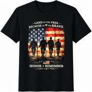 Land of the Free America Cotton T-Shirt in Black