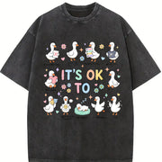 It’s OK to Be Different Kids Vintage Washed T-Shirt in Black