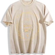 Stars Hollow Two- Sided Vintage Washed T-Shirt in Beige