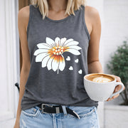Daisy Women's Color Cotton Tank Top in Gray