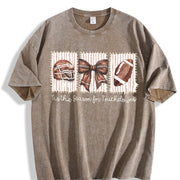 Football Tis the Season for Touchdowns Vintage Washed T-Shirt in Brown