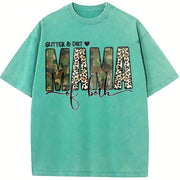 Glitter and Dirt Mama Of Vintage Washed T-Shirt in Blue