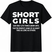 1-piece Set Short-sleeve Letter Round-neck Cotton T-Shirt in Black