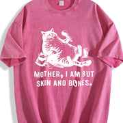 Mother I Am but Skin and Bones Cat Vintage Washed T-Shirt in Red