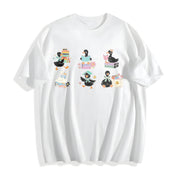 Silly Goose Reading Cotton T-Shirt in White