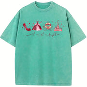 Fairytale Valentine Vintage Washed T-Shirt in Blue