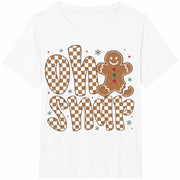 Oh Snap Gingerbread Cotton T-Shirt in White