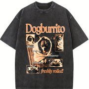 Dog Meme 90s Wrapped Pup Vintage Washed T-Shirt in Black