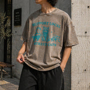 Support Local Street Cats Vintage Washed T-Shirt in Brown