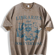 Libraries Are for Everyone Vintage Washed T-Shirt in Brown