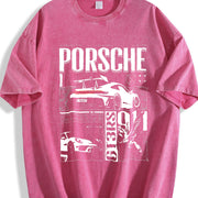 911 GT3RS Vintage Washed T-Shirt in Red