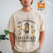 Easy Peasy Lemon Squeezy Vintage Washed T-Shirt in Beige