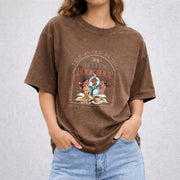 Belle's Book Shop vintage washed oversized T-shirt in Brown