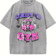 Undy's Gym Skeleton Vintage Washed T-Shirt in Gray