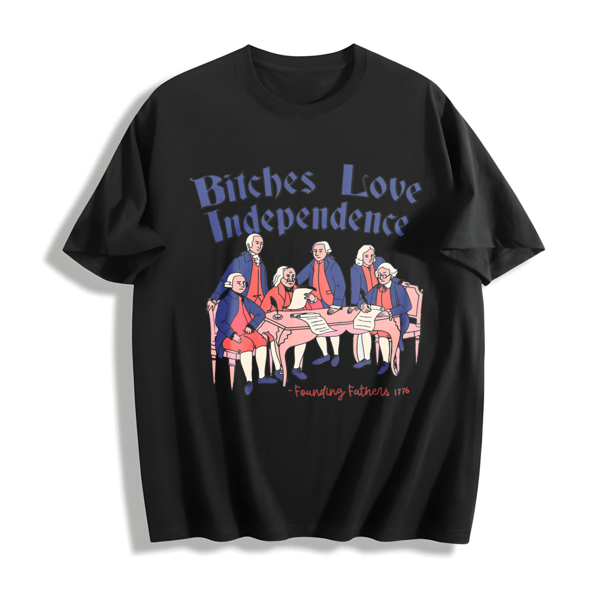 Bitches Love Independence Cotton T-Shirt in Black