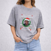 All I Want For Christmas Is For Steve To Survive vintage washed oversized T-shirt in Gray