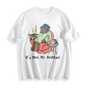 It's Past My Bedtime Sleepy Bear Cotton T-Shirt in White