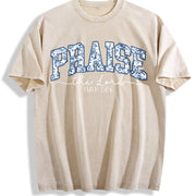 2026230g Faithful Believer Knot Vintage Washed T-Shirt in Beige