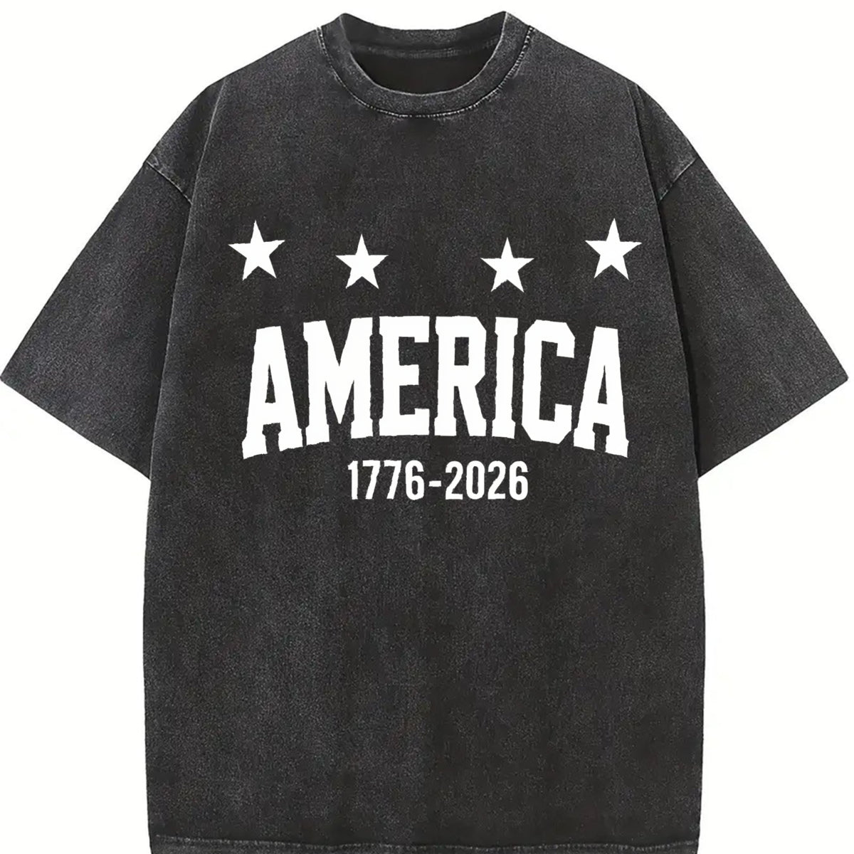 America 1776-2026 Vintage Washed T-Shirt in Black