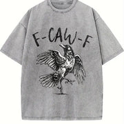 F-caw-f Halloween Vintage Washed T-Shirt in Gray