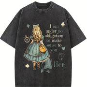 I Am Under No Obligation Vintage Washed T-Shirt in Black