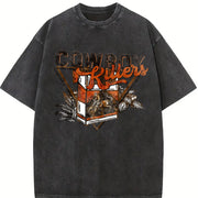 Cowboy Killers Western Sleeveless Tank Vintage Washed T-Shirt in Black