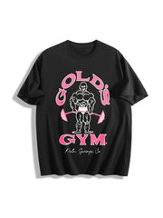 GOLD‘S GYM Cat Worm Cotton T-Shirt in Black
